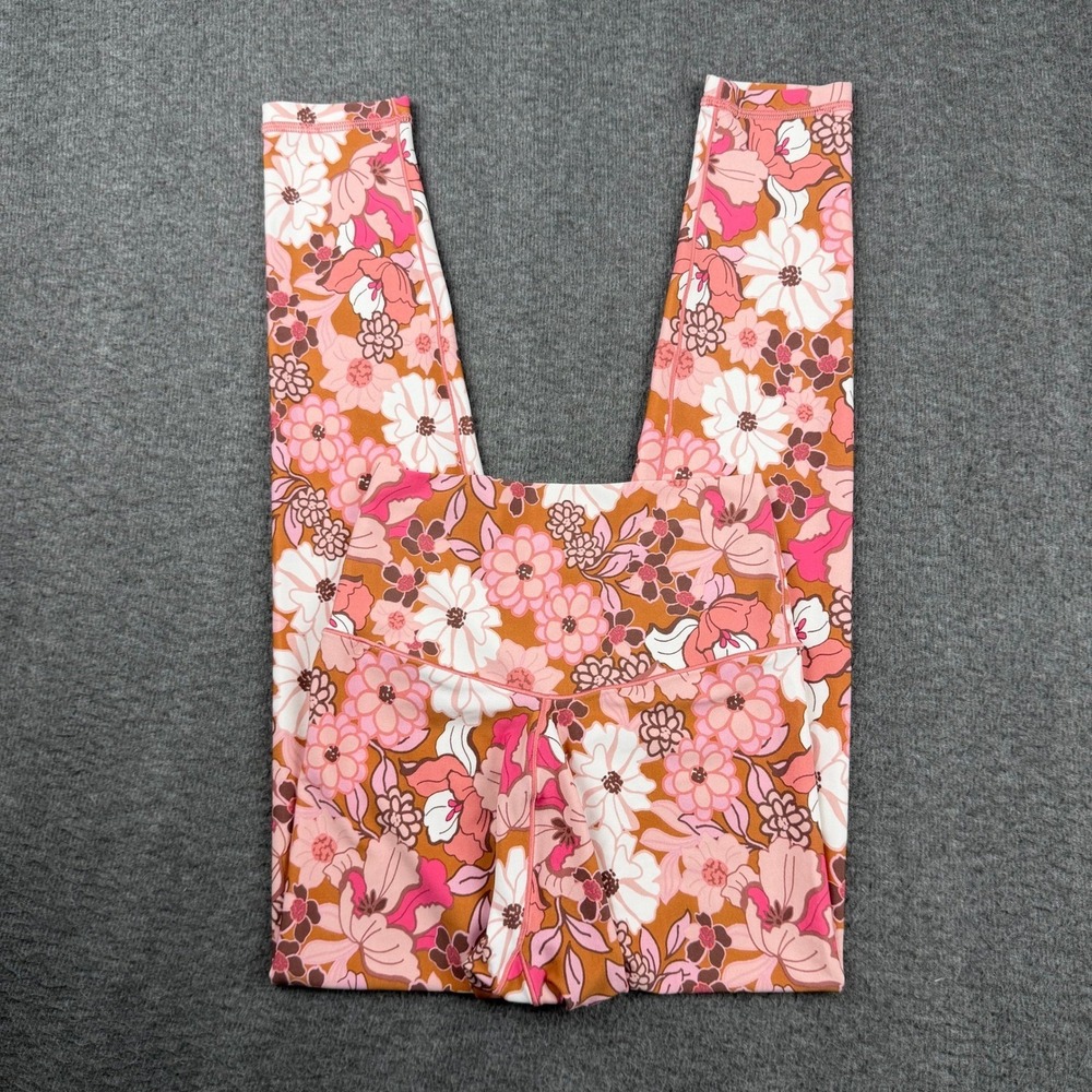 OFFLINE by Aerie Real Me 7/8 Leggings Pink Floral Crossover High Waist‎ Medium